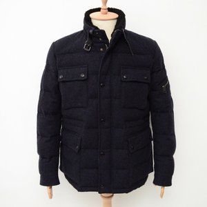 Burberry Brit Yarwood Quilted Wool Puffer Down Jacket Navy Coat Size S